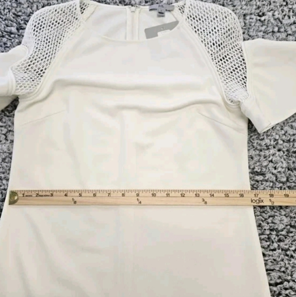 Zac Posen Off White Mini Dress US 2 XS Short Sleeve Graduation Prom Bachelorette - Picture 10 of 15
